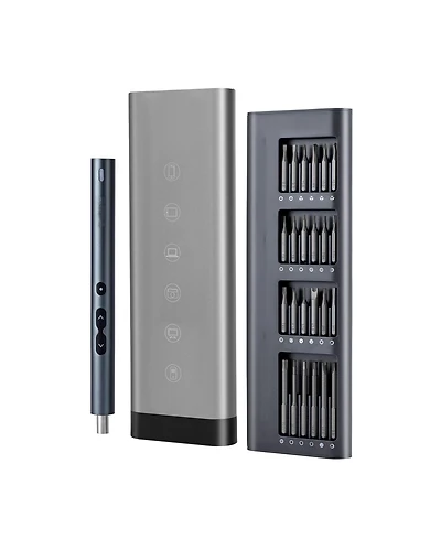 Mecale Mini Electric Precision Screwdriver Set with 48 Magnetic S2 Steel Bits, Led Light, Type-c Charging & Magnetic Storage Box