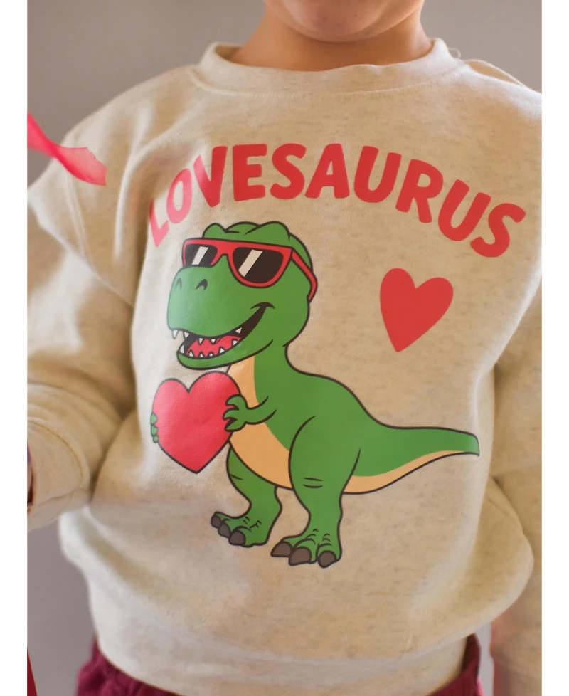 Sweet Wink Toddler Boys Lovesaurus Valentine's Day Sweatshirt
