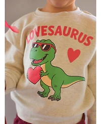 Sweet Wink Toddler Boys Lovesaurus Valentine's Day Sweatshirt