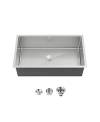 flynama 33x19inch Brushed Nickel Stainless Steel Kitchen Sink Single Bowl Drop In Undermount