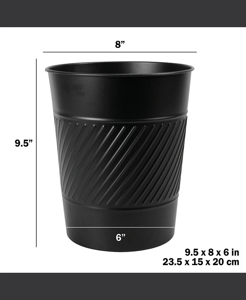 Cameo 5 Liter Waste Basket Can for Garbage, Round Open Top Trash Can for Bathroom Bedroom, Kitchen, Stainless Steel