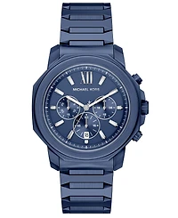 Michael Kors Men's Prescott Chronograph Blue Stainless Steel Watch, 44mm
