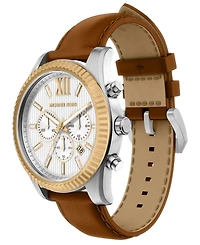 Michael Kors Men's Lexington Chronograph Luggage Leather Watch, 45mm