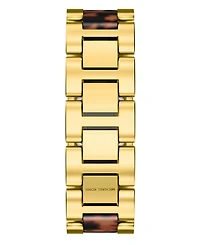 Michael Kors Women's Darrington Two-Hand Tortoise Acetate and Gold-Tone Stainless Steel Watch, 24mm