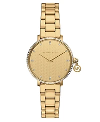 Michael Kors Women's Pyper Two-Hand Gold-Tone Stainless Steel Watch, 32mm