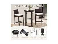 Slickblue Patio Metal Bar Table Set with 2 Barstools, 3 Pieces