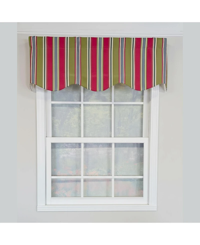 Rlf Home Nigel Stripe Provance 100% Cotton Rod Pocket Lined Window Valance 50" x 17" Multi