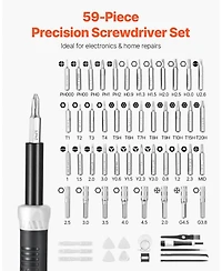 Mecale 59-Piece Precision Screwdriver Set, Phillips, Flat, Torx & Pentalobe Bits with Tweezer, Small Repair Tool Kit