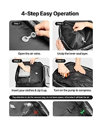 Mecale 80L Vacuum Seal Compression Travel Backpack with Pump, Expandable, Tsa-Approved Lock, Water-Resistant Carry-On Luggage, Black
