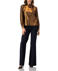 Ivonne Women's Metalic Bow Blouse