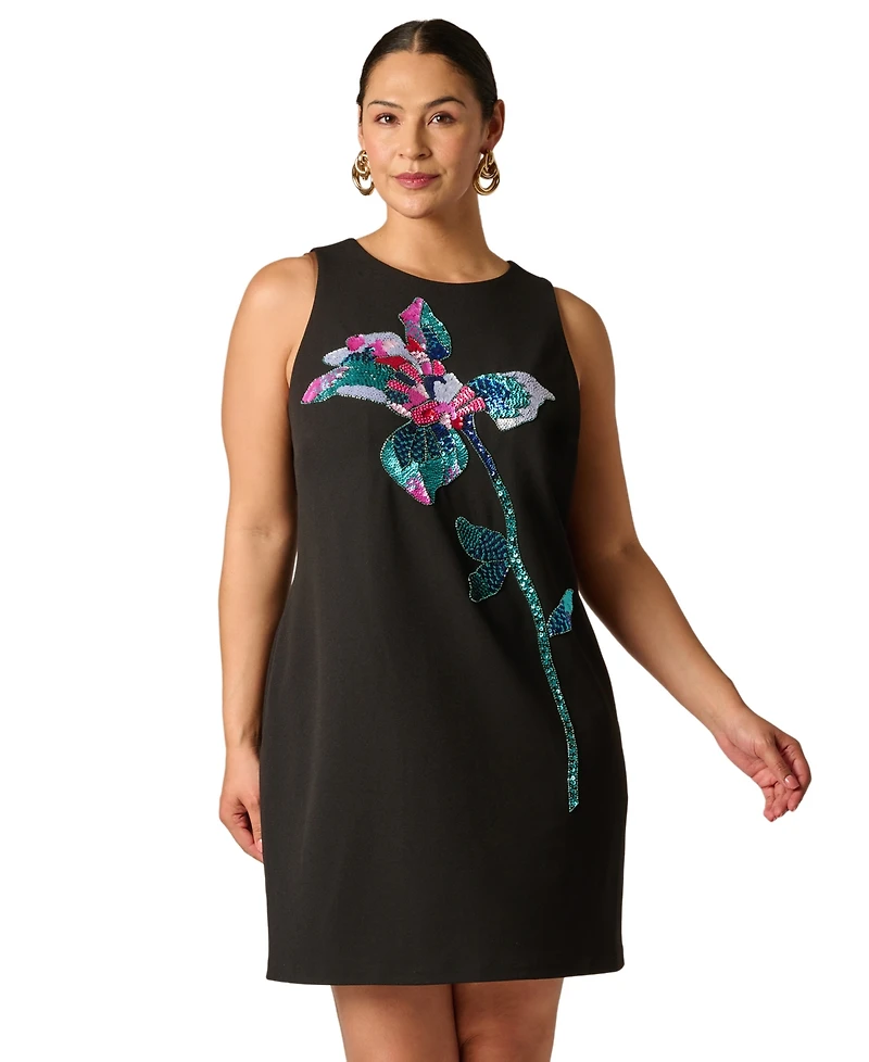 Adrianna Plus Sleeveless Knit Mini Dress