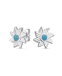 Bling Jewelry Southwestern Style Eagle Wings Turquoise Round Stud Earrings 925 Sterling Silver