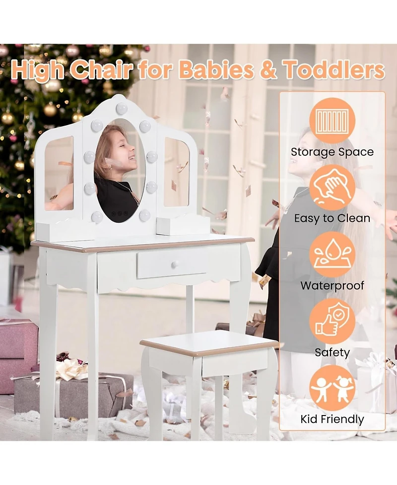 Gaomon Kids Vanity Lighted Mirror