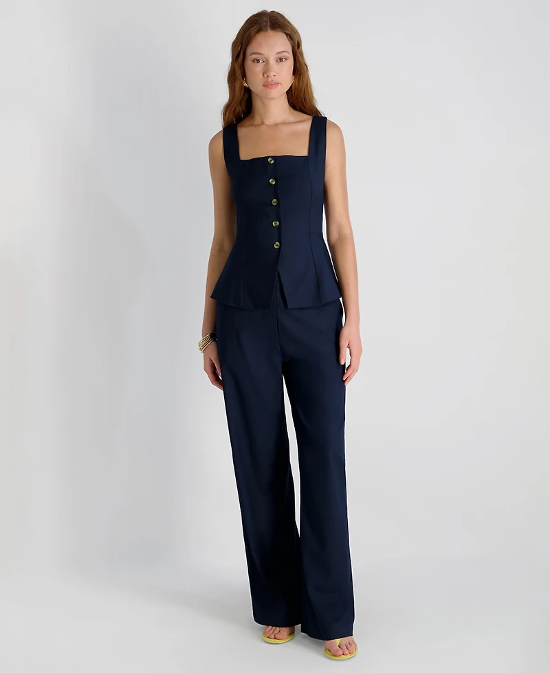 French Connection Women's Twill High Rise Relaxed Ankle Trousers