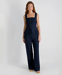 French Connection Women's Twill High Rise Relaxed Ankle Trousers