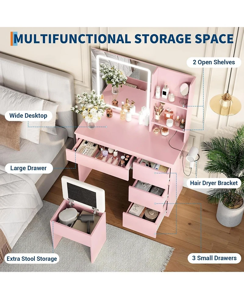 Gaomon Vanity Desk Mirror and Lights