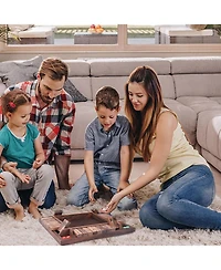 Gse Games & Sports Expert 4-Player Wooden Shut The Box Game Set. 10-Numbers Pub Dice Board with 8 Dice. 4-Way Set