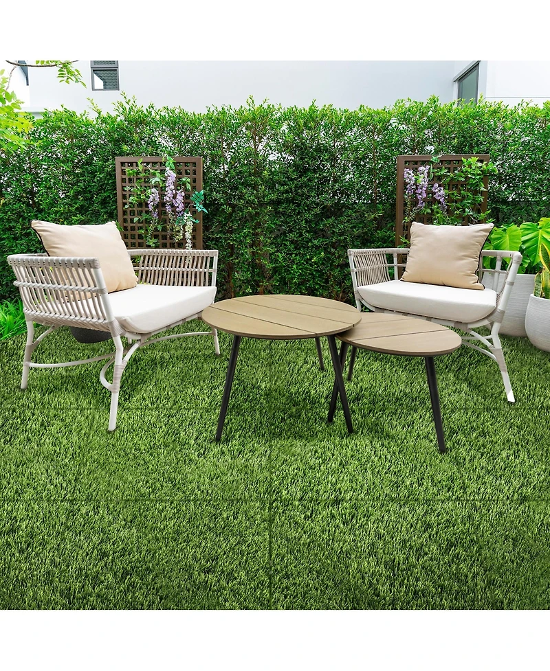 Sorbus Interlocking 24"x24" Artificial Grass Tiles for Balcony, Patio, Deck Flooring, Pets & Dog Pad - Self-Draining