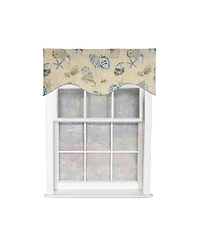 Rlf Home Beachbound Cornice 100% Cotton Rod Pocket Lined Window Valance 50" x 17"