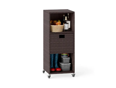 Slickblue Outdoor Patio Storage Cabinet with Drawer and 3 Shelf Design