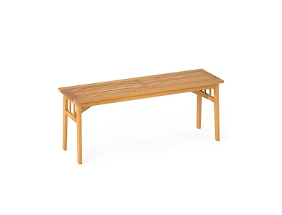 Outdoor 48-Inch Acacia Wood Bench with Breathable Slats