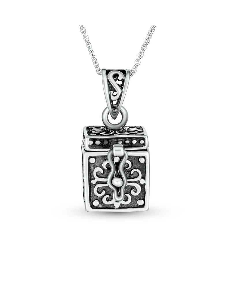 Bling Jewelry Religious Heart Locket Box Pendant .925 Sterling Silver Momenta Holder