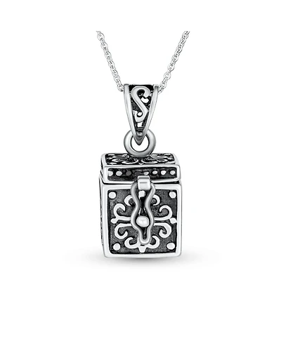 Bling Jewelry Religious Heart Locket Box Pendant .925 Sterling Silver Momenta Holder