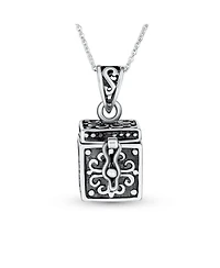 Bling Jewelry Religious Heart Locket Box Pendant .925 Sterling Silver Momenta Holder