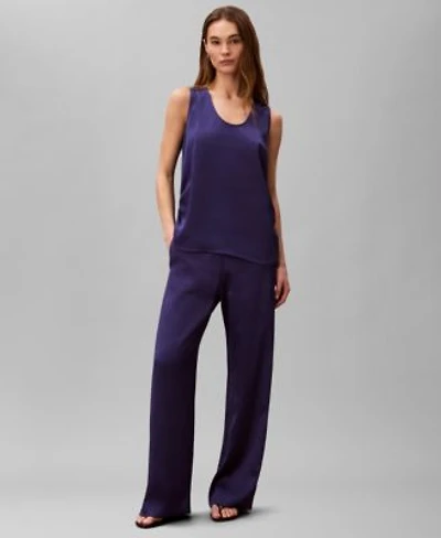 Calvin Klein Womens Scoop Neck Tank Top Womens Hammered Pull On Pants