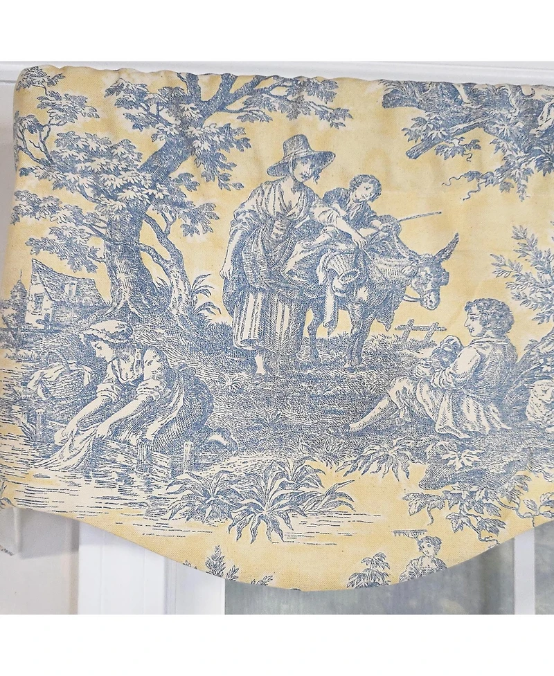 Rlf Home Colonial Provance 100% Cotton Rod Pocket Lined Window Valance 50" x 15" Yellow