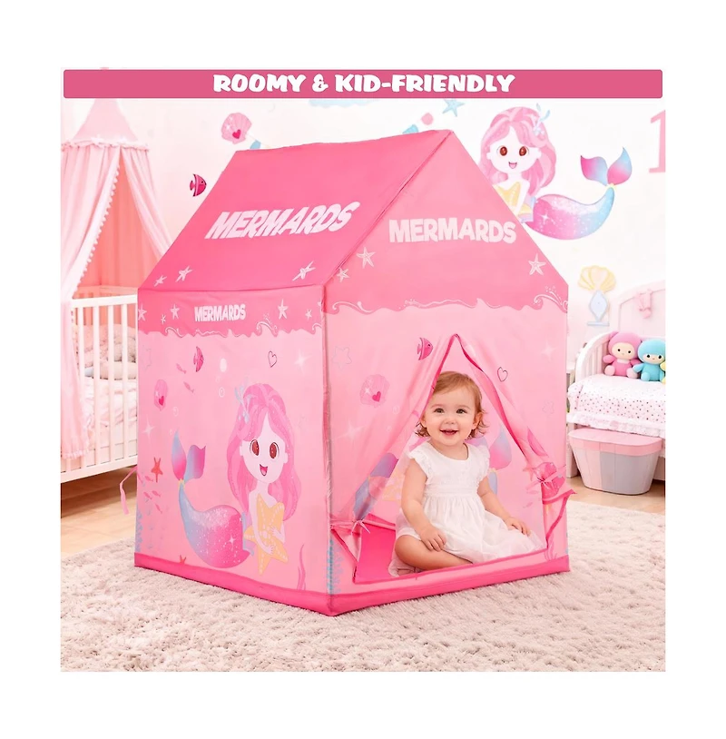 Bruce & Shark Mermaid Themed Play Tent for Kids, Playhouse for Indoor & Outdoor