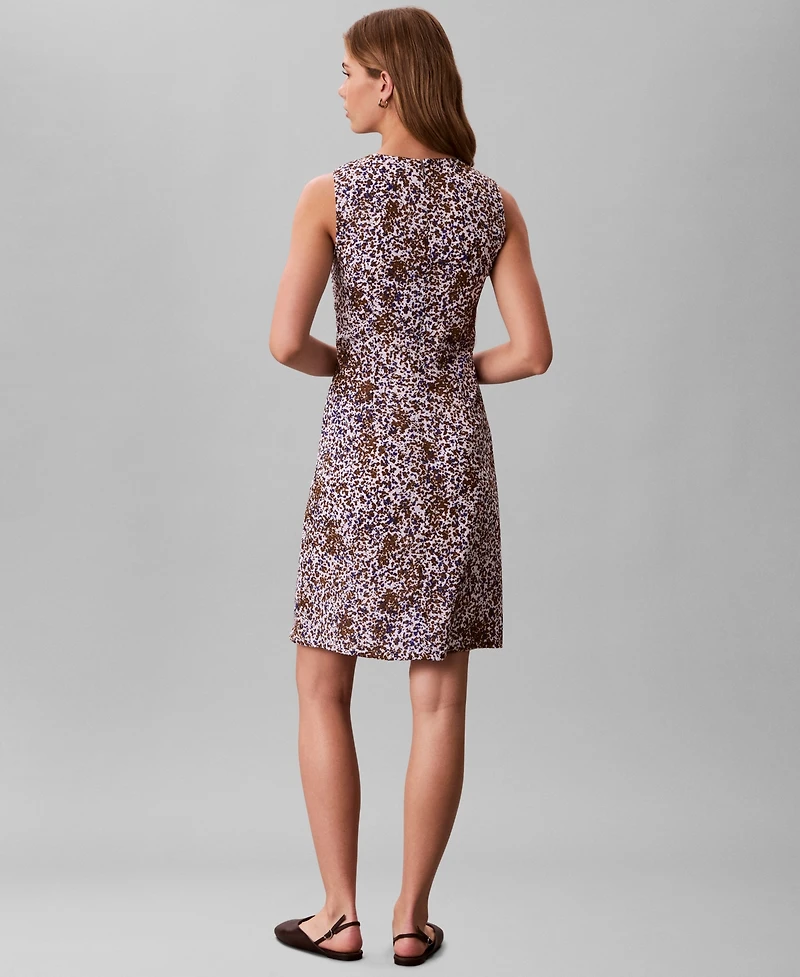 Calvin Klein Women's Printed V-Neck Mini Dress