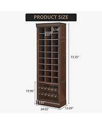 Gaomon 10-Tier Shoe Storage Cabinet, Tall Wooden Shoe Rack with 27 Cubbies, Freestanding Shoe Organizer for Entryway, Living Room