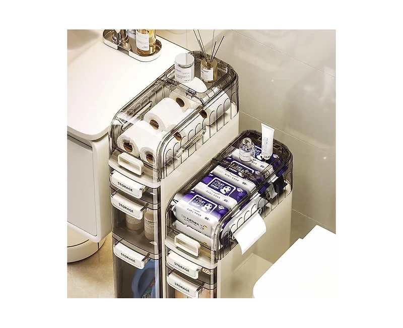 gaomon Plastic Rack Bathroom Narrow Storage Cabinet Toilet Side Storage Cabinet Toilet Gap Storage Cabinet Storage Cabinet