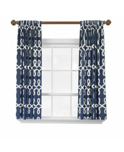 Rlf Home Oblique 100 Cotton Rod Pocket Window Curtain Set Of 2 Panels 100 X 63 Navy