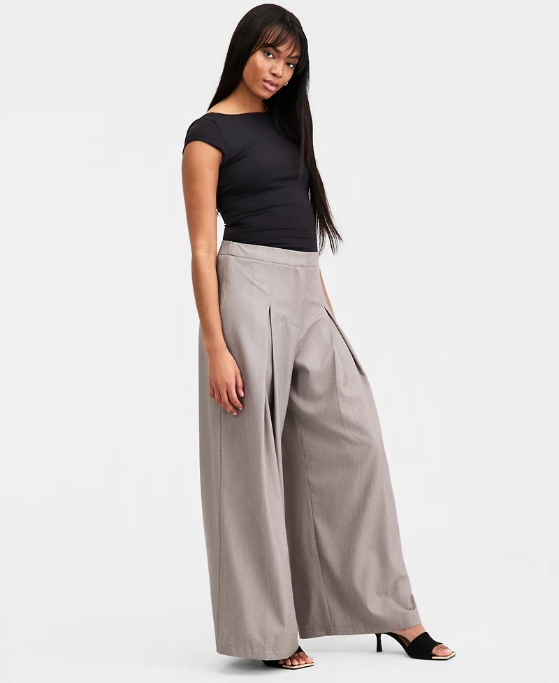 Bar Iii Women's Pleated Wide-Leg Pants, Macy's Exclusive