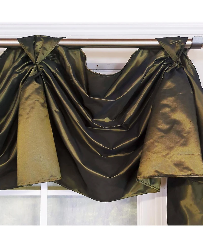 Rlf Home Taffeta 3-s Victory 100% Polyester Tab Top Swag Window Curtain 54" x 25" Hunter