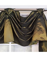 Rlf Home Taffeta 3-s Victory 100% Polyester Tab Top Swag Window Curtain 54" x 25" Hunter