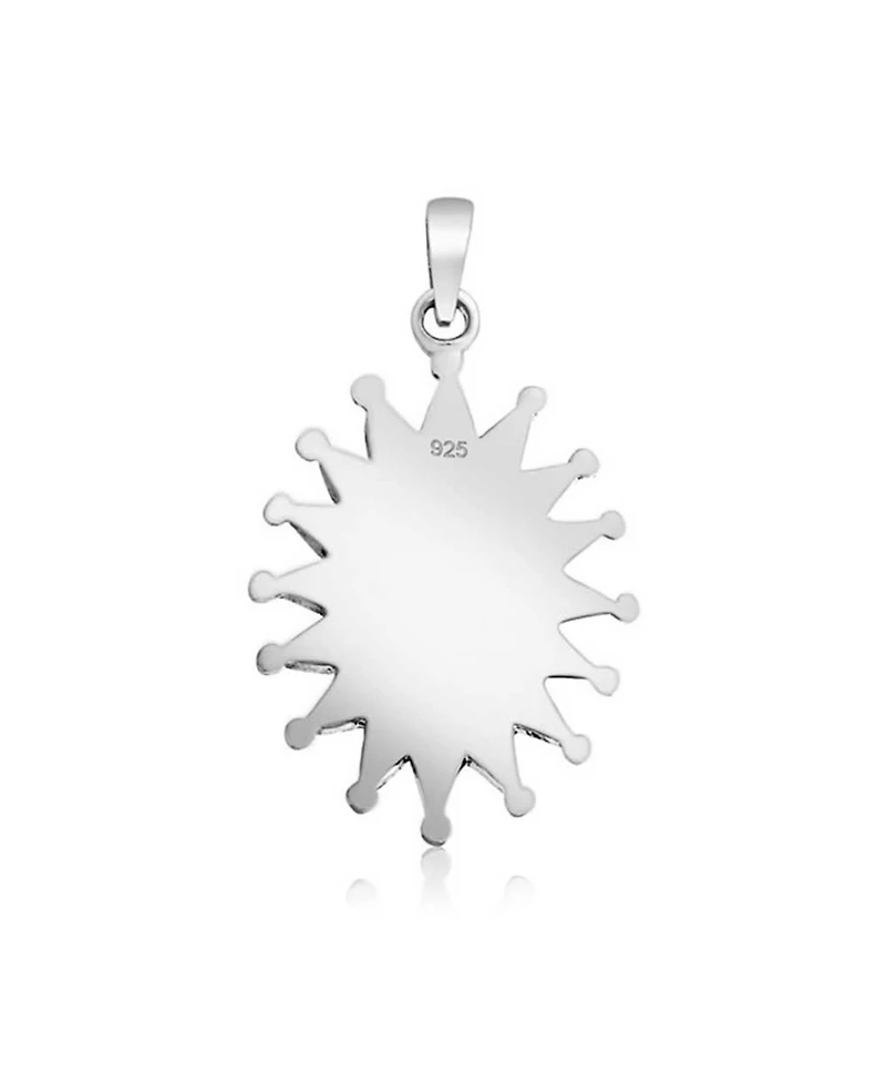 Bling Jewelry Western Navajo Style Red Blue Turquoise Conoch Flower Blossom Necklace .925 Sterling Silver