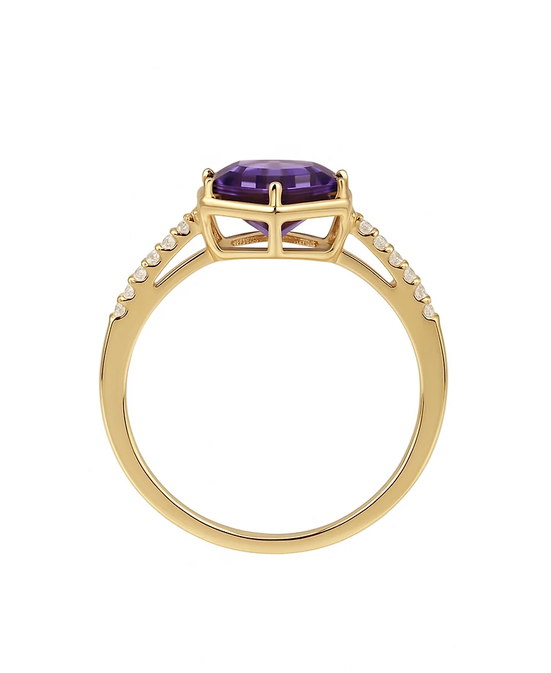 Macy's Amethyst (2 ct. t.w.) and Lab-Grown White Sapphire (0.01 Ring 14k Gold Over Sterling Silver (Also Available Multi-Stones)