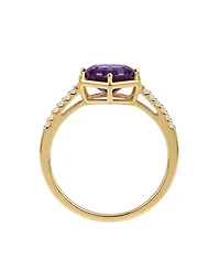 Macy's Amethyst (2 ct. t.w.) and Lab-Grown White Sapphire (0.01 Ring 14k Gold Over Sterling Silver (Also Available Multi-Stones)