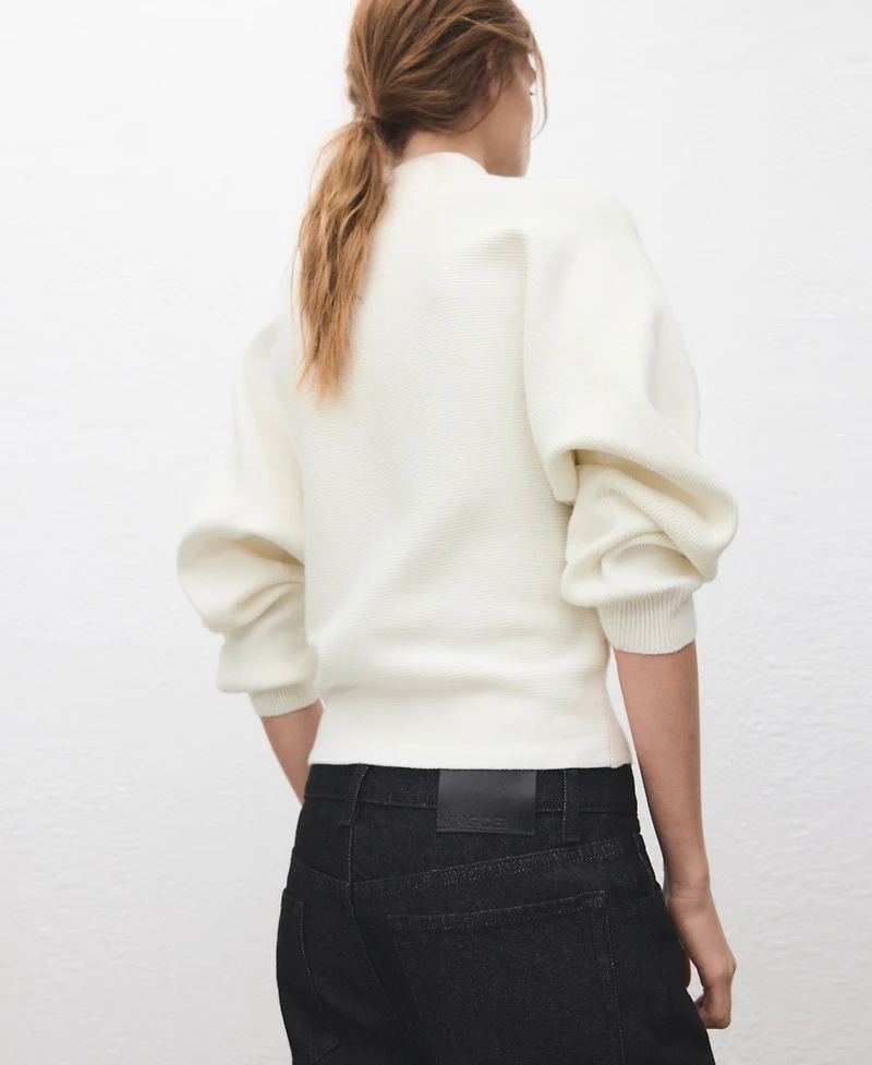 Mango Women's Jewel Buttons Turtleneck Sweater