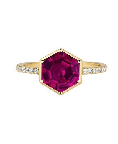 Macy's Amethyst (2 ct. t.w.) and Lab-Grown White Sapphire (0.01 Ring 14k Gold Over Sterling Silver (Also Available Multi-Stones)