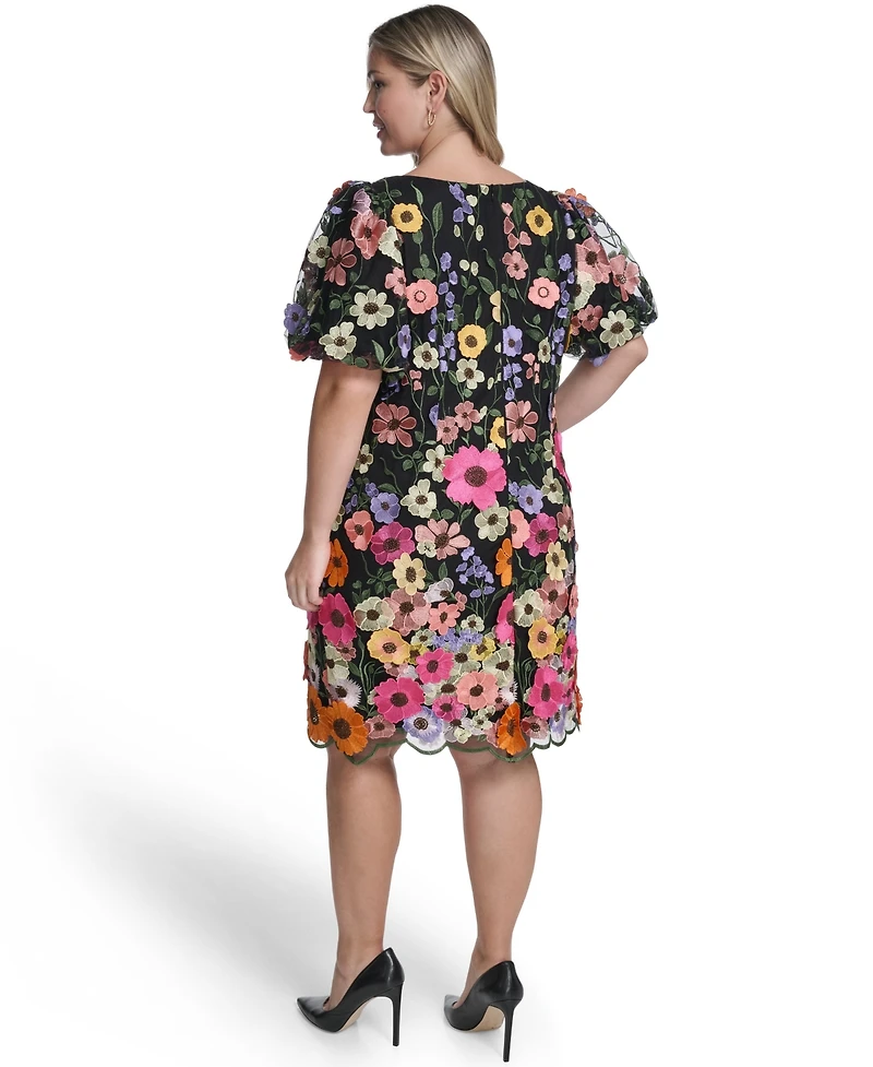 Eliza J Plus Embroidery Detail Short Cocktail Dress