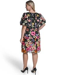 Eliza J Plus Embroidery Detail Short Cocktail Dress