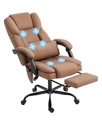 Homcom Office Chair with Massage, Reclining Desk Chair,