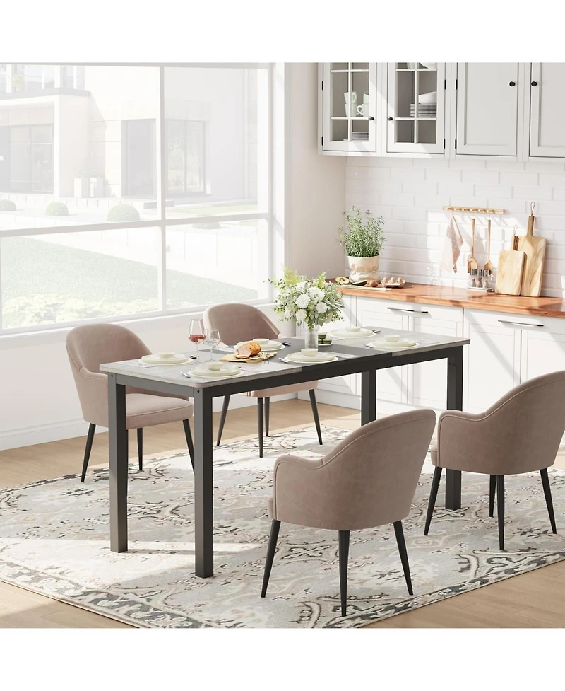 Gaomon Kitchen Table Dining Table for 4-6 People 63 inch Long Wooden Rectangular Kitchen Table