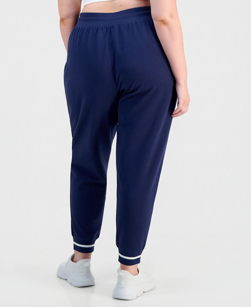Id Ideology Plus Size Ribbed Fleece Ankle Jogger Pants, Macy's Exclusive