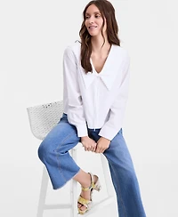 On 34th Women's Lace Trim Sailor Collar Long-Sleeve Blouse, Macy's Exclusive