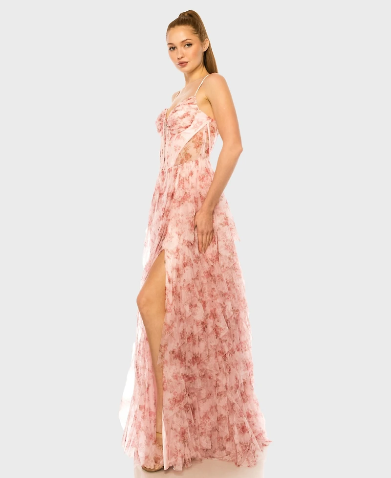 B Darlin Juniors' Spaghetti Strap Sweetheart Neck Ball Gown